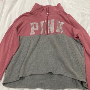 PINK cropped two toned sweater